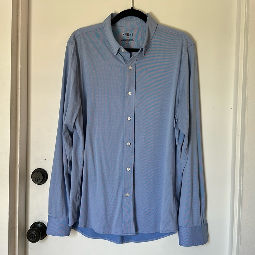 RHONE Blue Casual Button Down Shirt